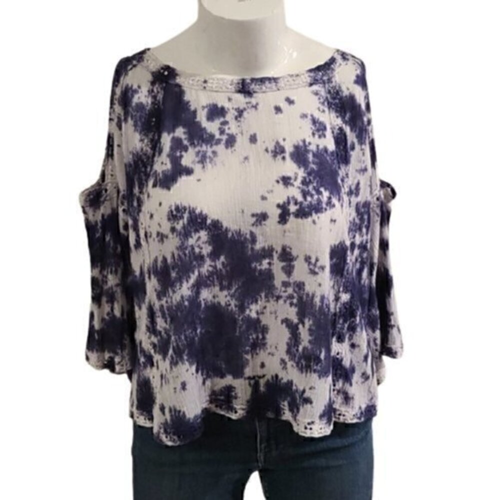 [Hazel] Open Shoulder Trumpet Sleeve Top - Size L